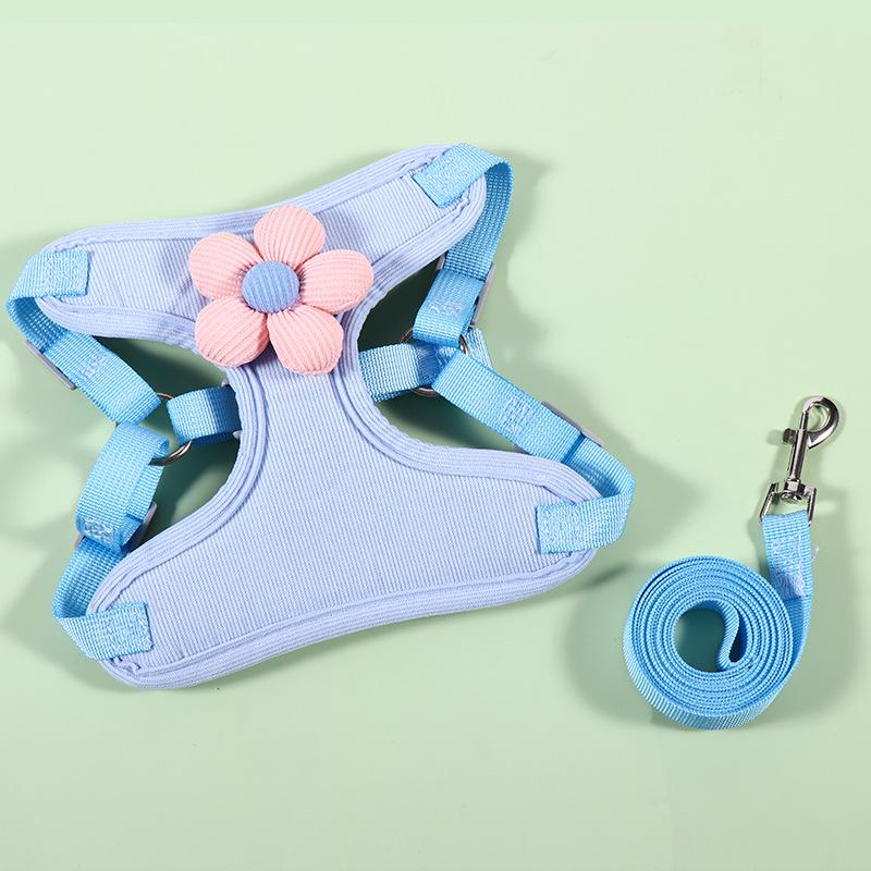 3D Cartoon Pet Vest and Leash Set for Dogs and Cats - Escape-Proof Harness for Walking