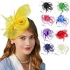 Luxury Fascinator Headdress British Retro Bridal Mesh Ribbons Cap  Girls