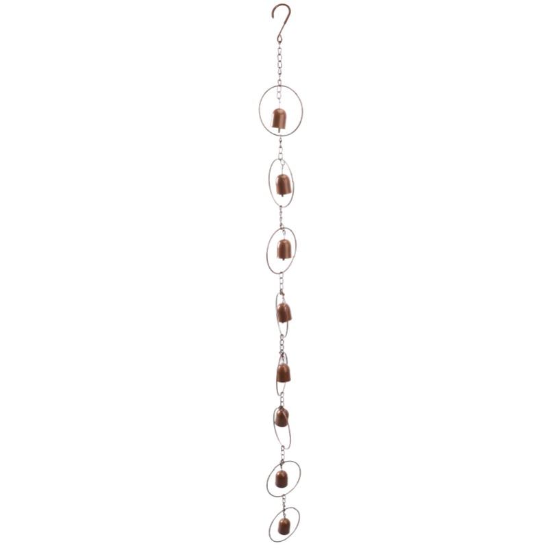 120CM Decorative Rain Chain, Bell Shaped Hanging Chime, Creates Soothing Water Sounds, for Gutter Drainage, Parks, Courtyard