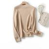 Women's High Neck 100% Wool Sweater - Seamless Knitwear for Autumn & Winter