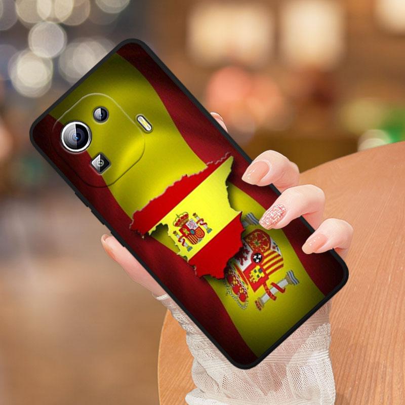 Spain Spanish Red Flag Cover For Xiaomi Mi 13 Pro Lite 12X 12 11 11T 11i 10T 10 Pro Lite Ultra 5G Black Phone Case