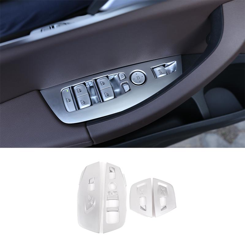 Наклейка с отделкой рамки кнопок подъема стекла окна автомобиля в стиле карбонового волокна для BMW X3 X4 G01 G02 2018    Автомобиль