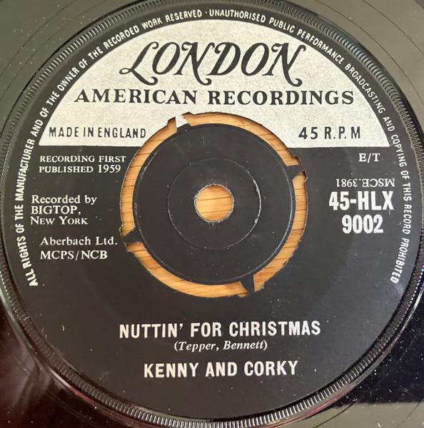 7-дюймовая пластинка KENNY & CORKY - Nuttin' For Christmas 45HLX9002 London Records 1959 UK Поп Б/У