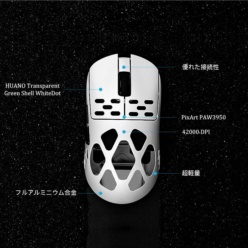 Беспроводная игровая мышь AJAZZ AM3 MAX 49 г Высокая производительность Симметричная Частота опроса 8 кГц Легкий магниевый сплав Сенсор PAW3950APEX Японский 2,4 г