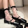 Soft Lolita Socks Crystal Silk Long Socks Comfortable Polka Dot Sock  Girls