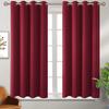 Set of 2  Room Darkening Thermal Insulated Polyester Blackout Curtain  ( Maroon)