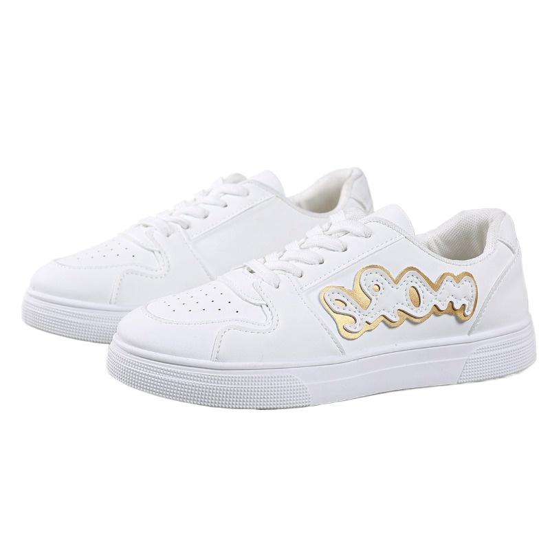 Fashion 2025 Brand Lace Up Women's Vulcanize Shoes Outdoor Walking Appliques Flat with Sneakers Plus Size Versatile Ladies Casual Shoes