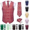 Mens Casual Wedding Waistcoat Paisley Floral Suit Vest Slim Tuxedo Silk Tie Set