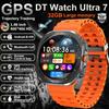2025 New DT Watch 7 Ultra 32GB Memory Smart Watch GPS NFC 3D Menu MP3/MP4 Player Local Album IP68 Waterproof Sports Smartwatch