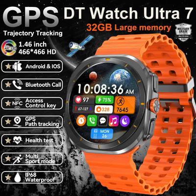 2025 Новые DT Watch 7 Ultra 32 ГБ Памяти Смарт-часы GPS NFC 3D Меню MP3/MP4 Плеер Локальный альбом IP68 Водонепроницаемые Спортивные Смарт-часы