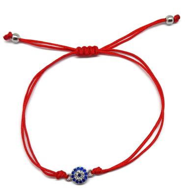 Браслет Dalia MYSTIC JEWELS Classic Lucky Eye из красной нити с 10 цирконами, длина нити 1 дюйм.