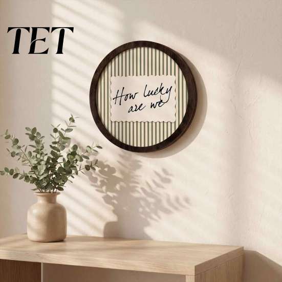 Funny Slogan Signs for Home Retro Wooden Striped Wall Decoration with Slogan, Rustic Hanging Ornament, Vintage Style Room Accents Round Mounted