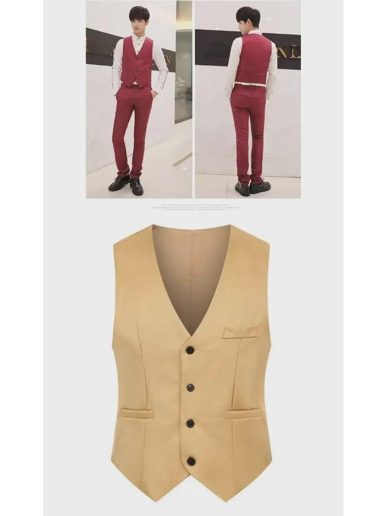 Мужской приталенный жилет в корейском стиле - новый дизайн, не требующий глажки