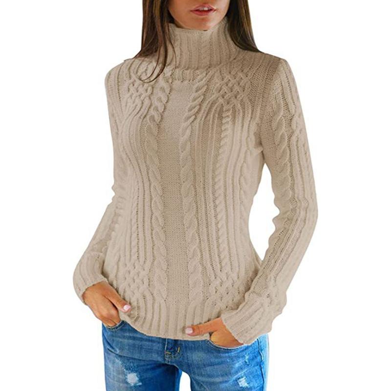 Autumn New Slim Fit Turtleneck Knitted Sweater Women Winter Long Sleeve Fashion Women Pullover Sweaters Elegant Soft Warm Lady Knitwear Jumpers 25068