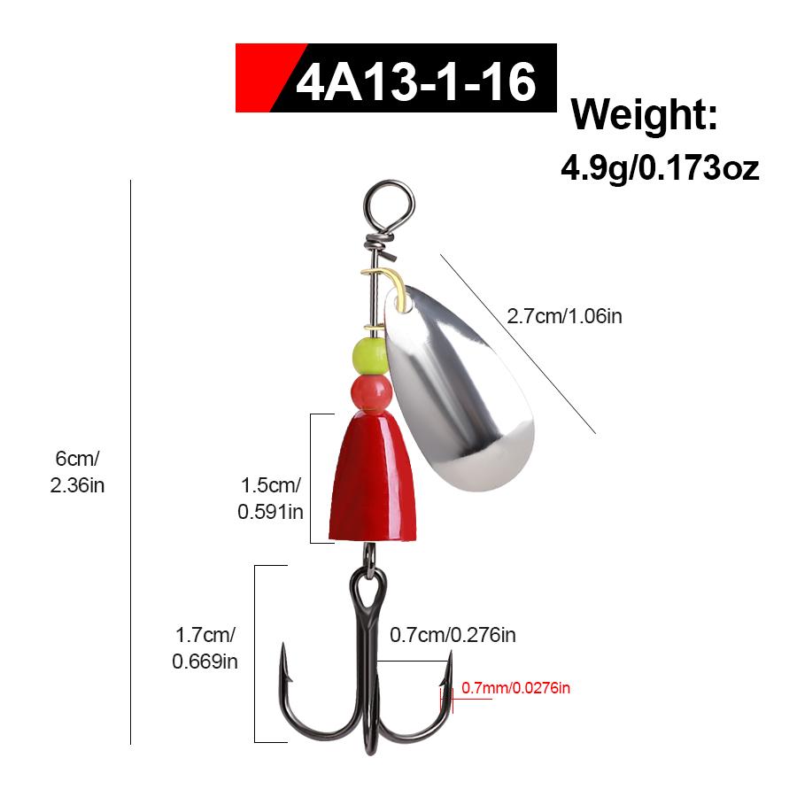 FTK Spinner Bait 4.1g 4.6g 7.4g 10.8g 12.5g Spoon Lures Pike Metal with Treble Hooks Arttificial Bass Bait Fishing Lure