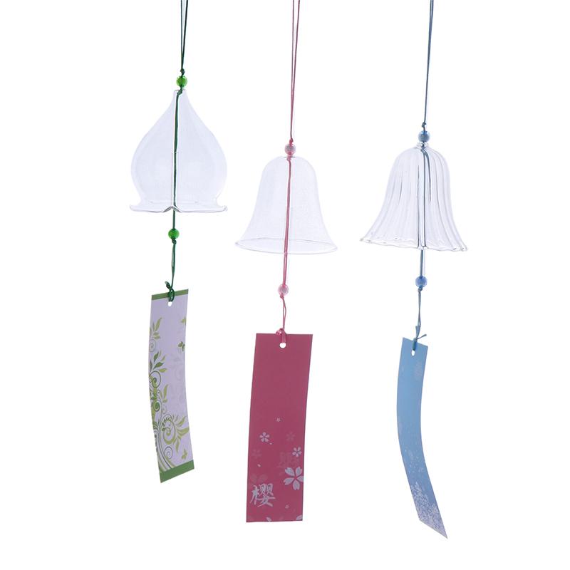 Прозрачные стеклянные колокольчики для окон, подвесные колокольчики для сада, садовые колокольчики, японский декор для комнаты, поделки своими руками
