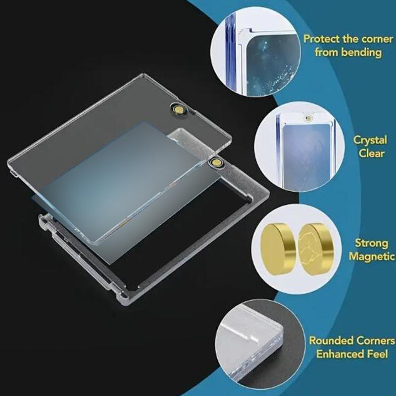 Магнитный холдер 35PT Защитные протекторы для торговых карт Жесткие пластиковые сливы Витрина Бейсбол Спорт Стандартная карта2025 НОВЫЙ