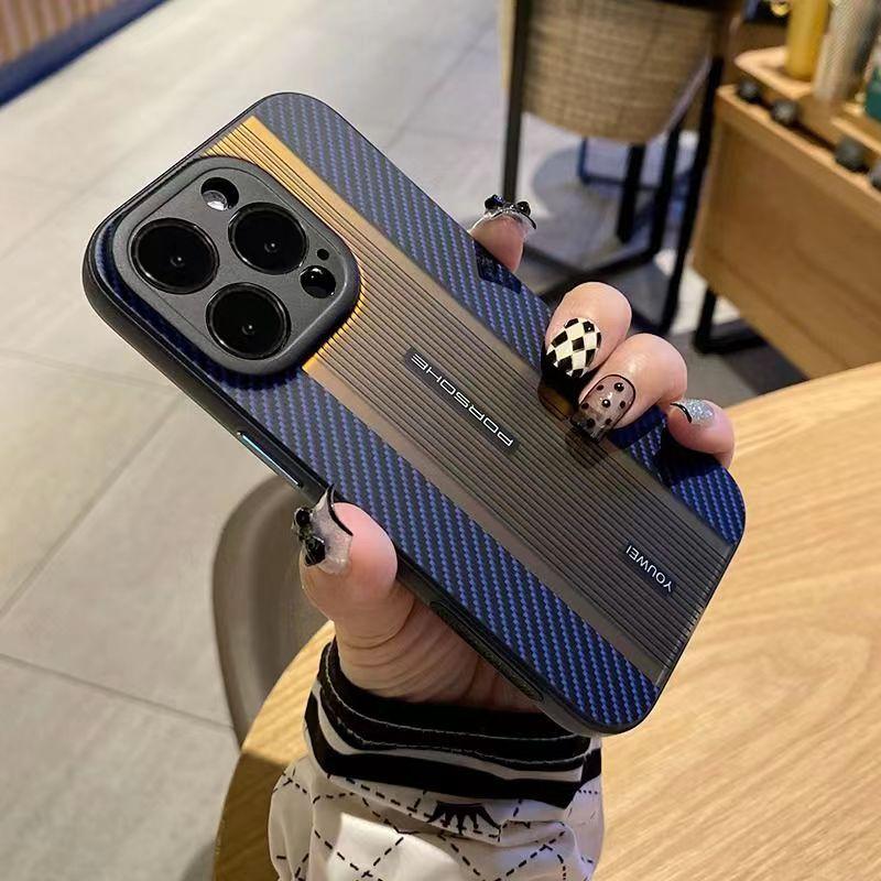 Чехол для телефона с текстурой из углеродного волокна для iPhone 12 13 14 15 Pro Max Plus, роскошный градиентный цветной чехол для телефона для IPHON 14 Pro 15 Promax