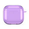 Прозрачный защитный чехол с карабином TPU Cover для Airpods 4(Прозрачный фиолетовый)