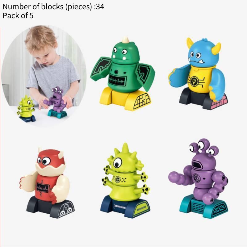 Магнитный летающий диск игрушка-монстр для детей 3-6 лет набор для сборки самолета сделай сам с магнитными блоками пластиковый материал размер 38*33*7,6 см