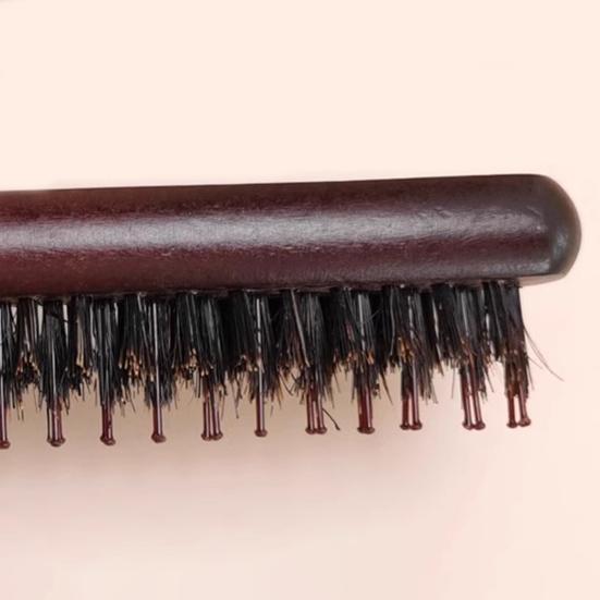 1/2Pcs Boar Bristle Teasing Hair Brush Wooden Long Handle Curl Fluffy Hair Rat Tail