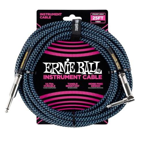 Ernie Ball 6428 Braided Instrument Cable 10ft (3.05m) Straight to Straight Jack - Pay Dirt Gold
