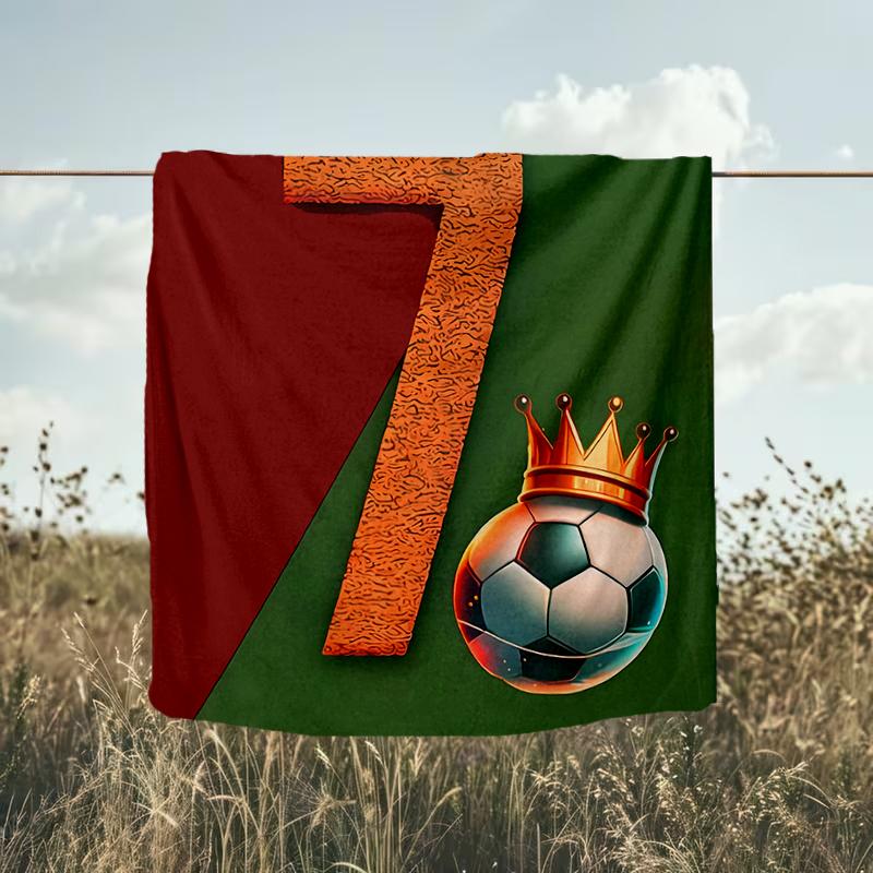 1PC Custom Name "Sports Number Seven" outdooor Flannel blankets Throw Blanket All-Season Throw Gift Bedspread for Couch, Bed, Camping Holiday Birthda