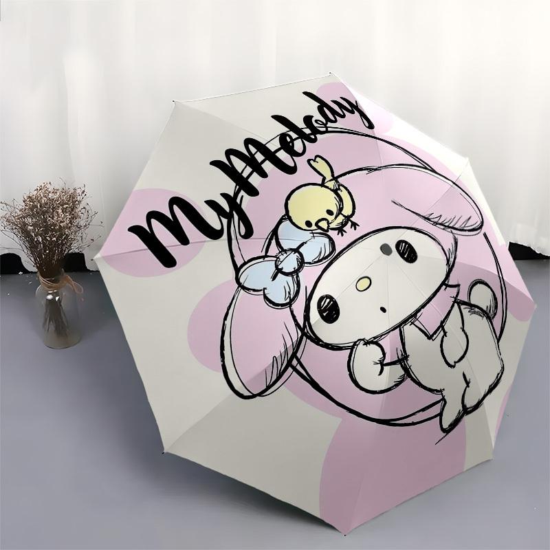 1 шт. Милый зонт с рисунком My Melody и пластиковой ручкой, подходит для всех сезонов, для дома, путешествий, улицы Sanlio339