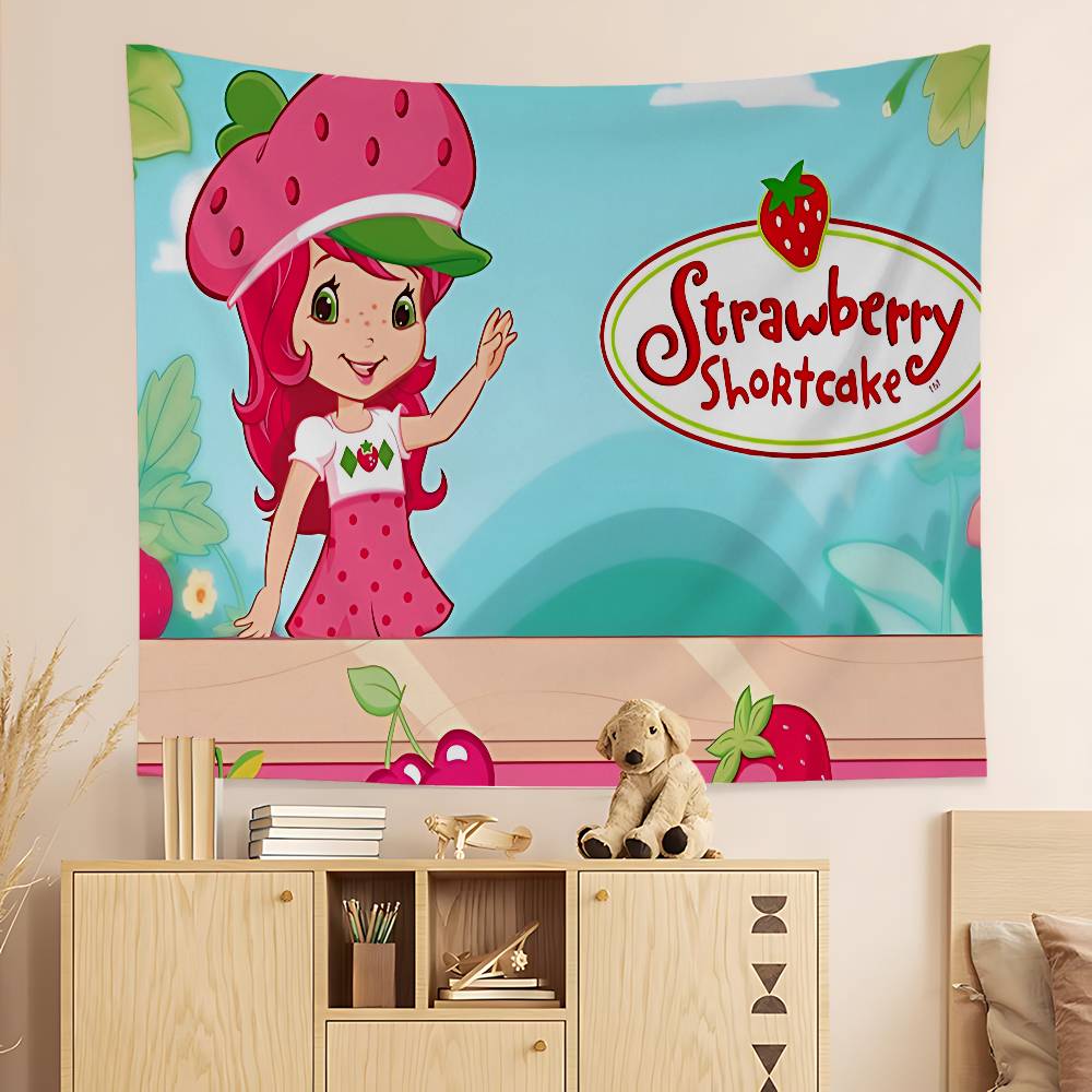 SStrawberryshortcake Girl Tapestry Art Printing Art Science Fiction Room Home Decor Wall Art Decor