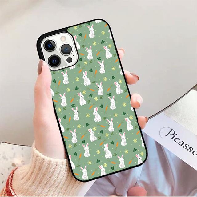 Милый Чехол-Заяц для iPhone 17 Air 14 13 12 16Pro Max 15 Plus Max Обложка Shell coque