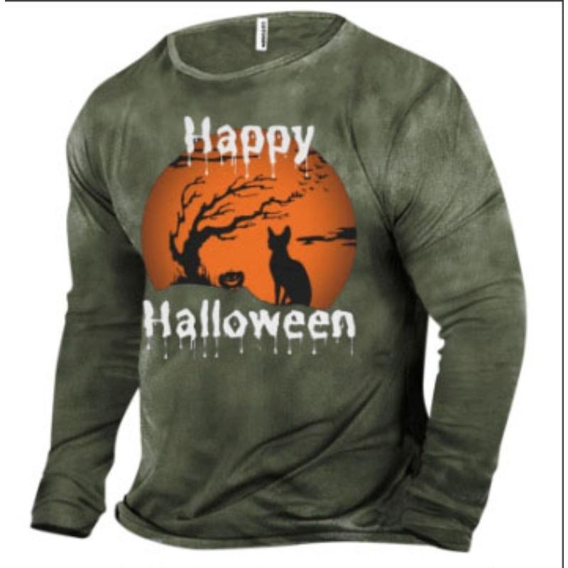 Лидер продаж в Европе и Америке, новая персонализированная футболка с круглым вырезом и 3D-цифровым принтом черепа, мужская футболка с длинными рукавами