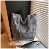 Plaid Canvas Bag Lazy Style New Large-capacity Bag Female Leisure College Student Tote Bag