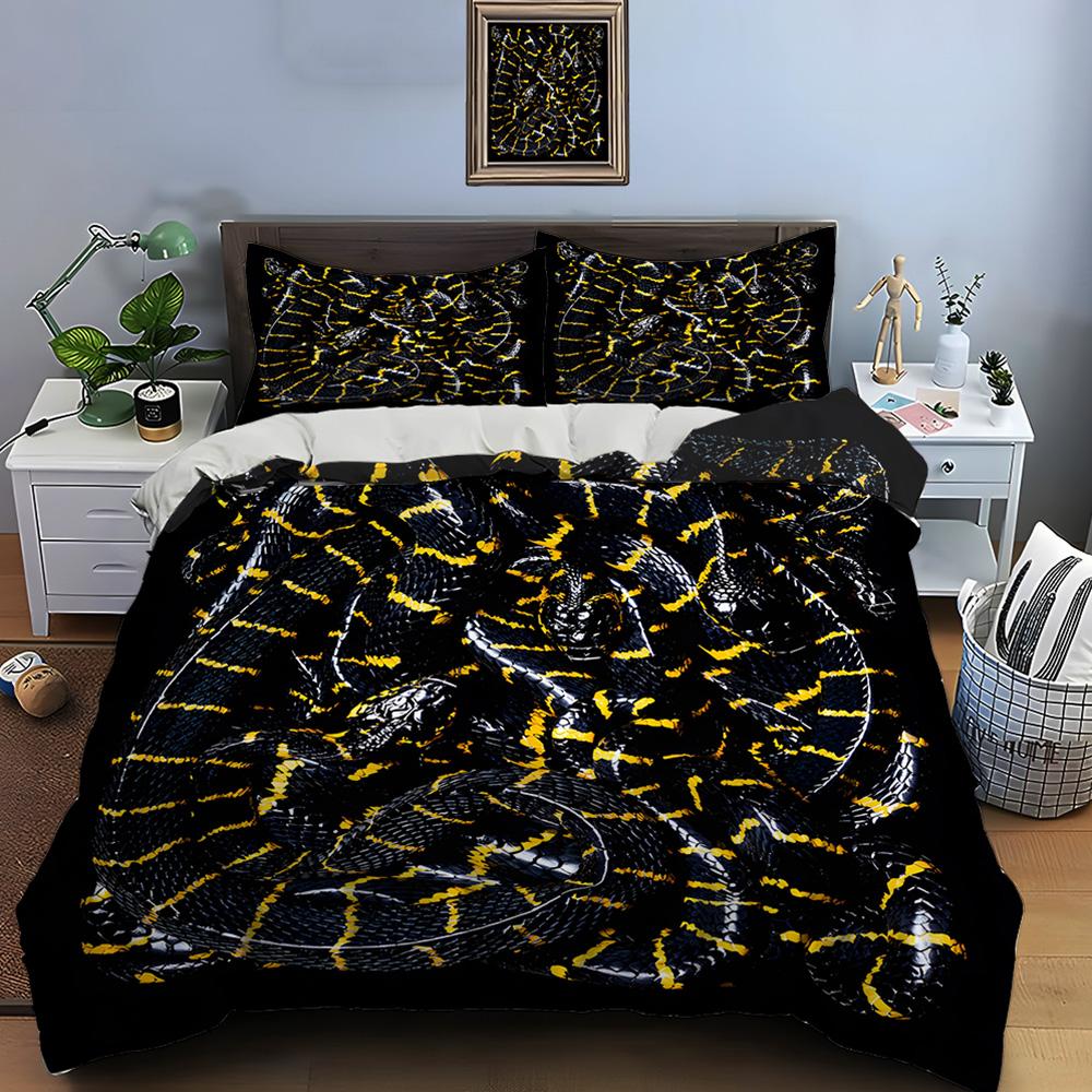 10 Sizes HD Snake Print Bedding Set Duvet Cover 1 Duvet Cover 2 Pillowcases Adult and Children Bedding Set Luxury for Gifts