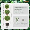 Artificial Topiaries Boxwood Trees, 48 inch Tall (2 Pieces), 3 Ball-Shape Faux Topiaries Plant with Planters, Green Feaux Plant w/ Replaceable Leaves