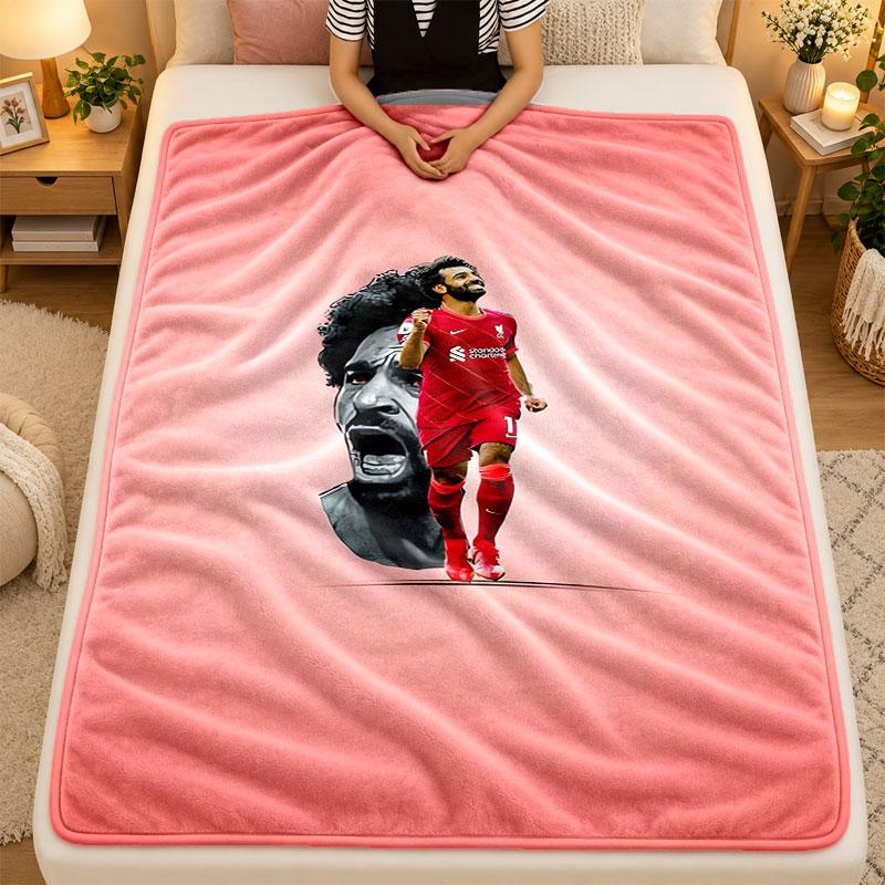 Flannel BlanketMohamed Salah Warm Soft Throw Blanket for Indoor Sofa Bed Living Room Use