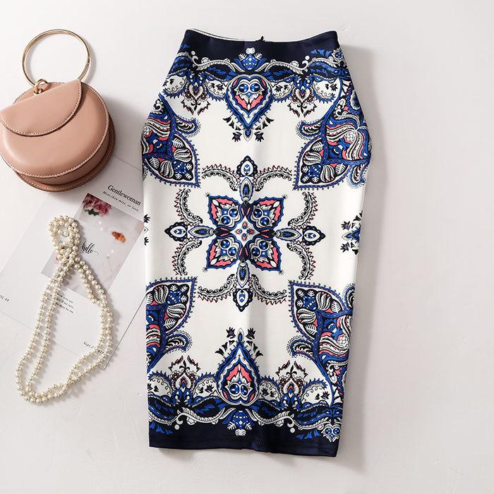 Женская юбка-карандаш с цифровым принтом, юбка-полудлина и облегающая юбка OL.