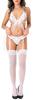 2 Piece White Bra and Garter Belt Set - DARING Intimates - Garters and Suspenders