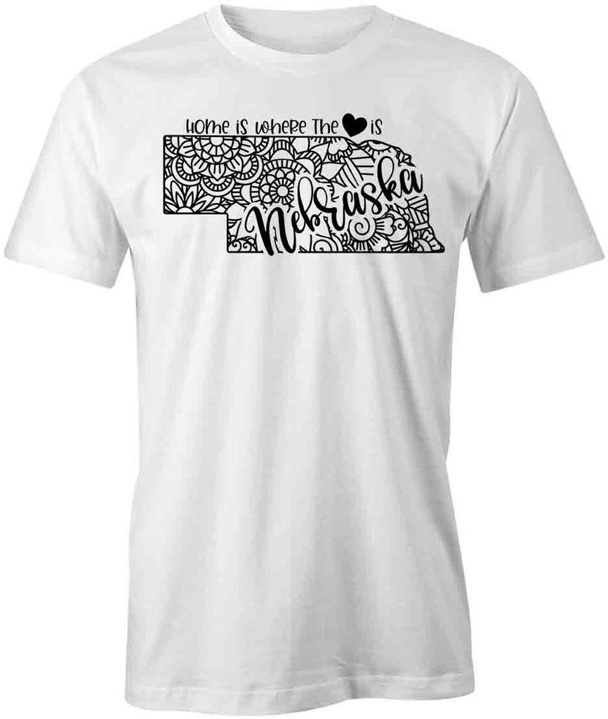 STATE MANDALA NEBRASKA TShirt Tee Short-Sleeved Cotton CLOTHING HEART S1WSA791