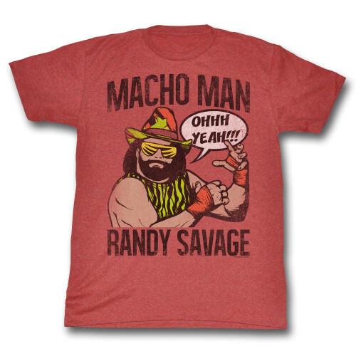 Macho Man Red Heather Adult T-Shirt Unisex T-Shirt