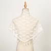 New Women Lace Triangle Scarf Embroidery Fringed Shawl Hot Sale Female Muslim Hijiab Solid Color Triangle Scarf Shawls