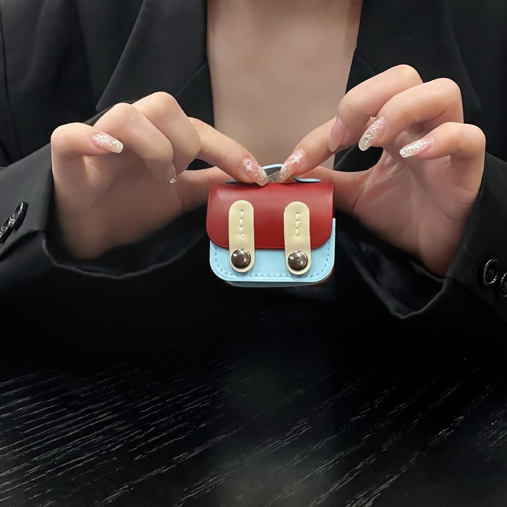 Контрастный кожаный рюкзак для чехла беспроводной Bluetooth-гарнитуры Apple AirPods 1-го поколения 1/1 нишевый Pro1