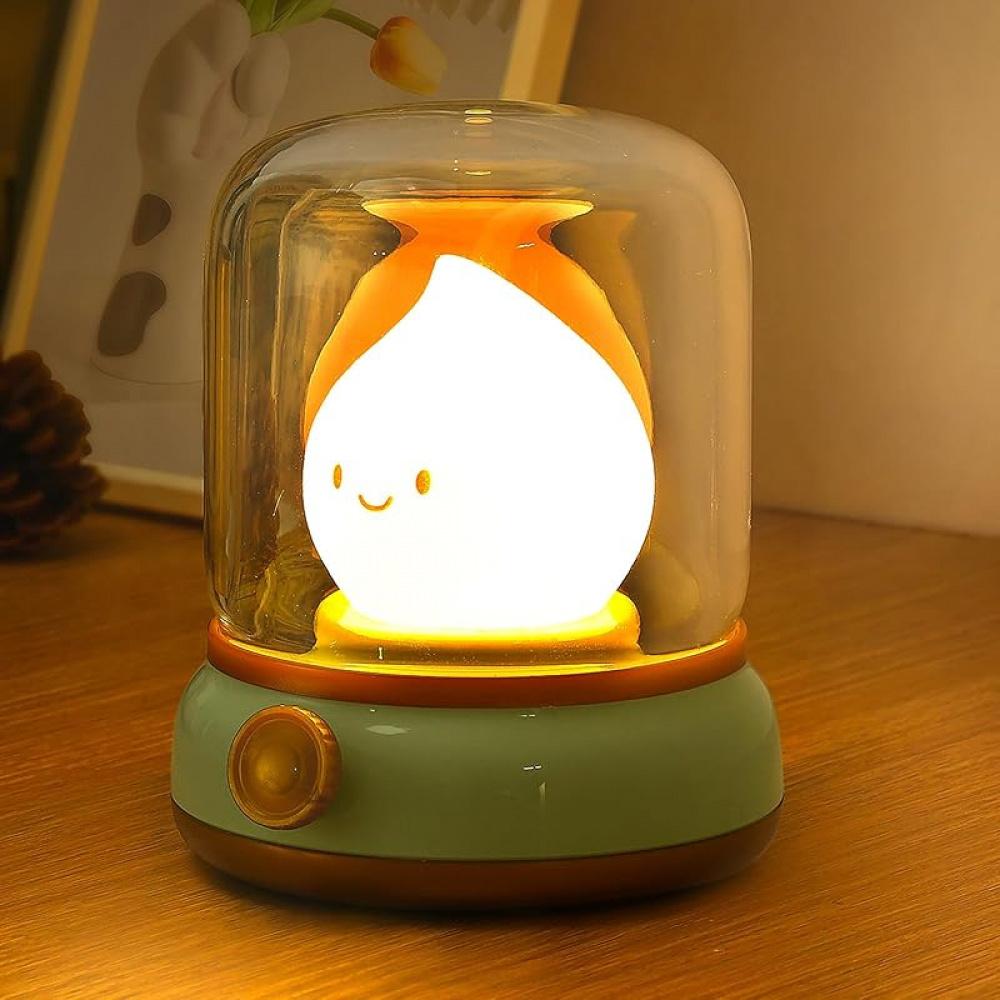 Rechargeable Ghost Campfire Night Light, Cute Ghost Table Lamp, Adjustable Ambience Light, Battery Operated Bedside Lamp, Portable Nursery Night Lamp