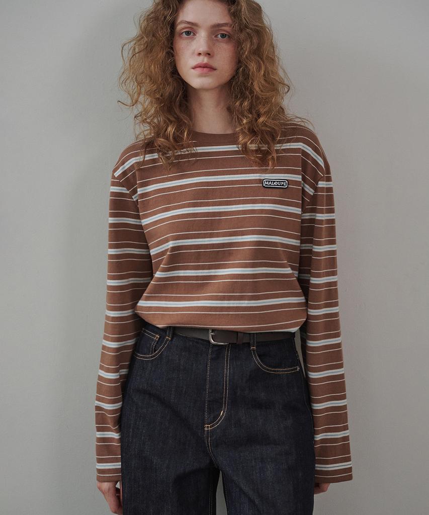 MALOUPE 5107 Regular Striped T-Shirt (Brown)