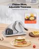 Manual Bread Slicer, 0-15mm Adjustable Thickness Cheese Cutter, Hand-Cranked Bread Slicer with Micro-Serrated Stainless Steel Blade for Kitchen,
