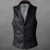 Мужской жилет, однобортный однобортный однотонный жилет из искусственной замши с отложным воротником, осенне-зимняя куртка без рукавов, уличная одежда