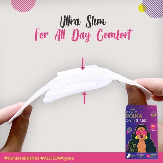 PINQ POLKA гигиенические прокладки для женщин | 10 прокладок XXXL 400MM | Премиум ультратонкие обильные выделения, для беременных | Органический хлопок мягкий без опрелостей