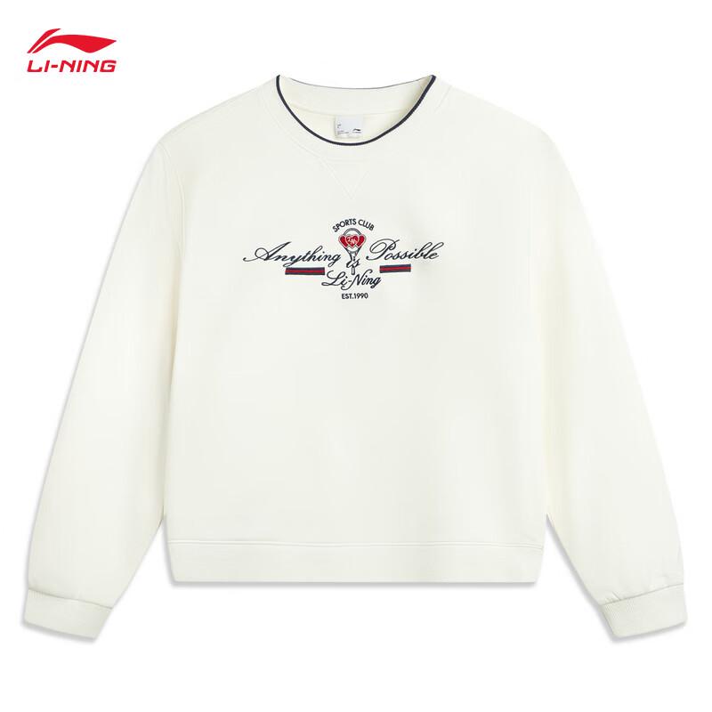 Li-Ning Женская толстовка с круглым вырезом и флисовой подкладкой AWDV998