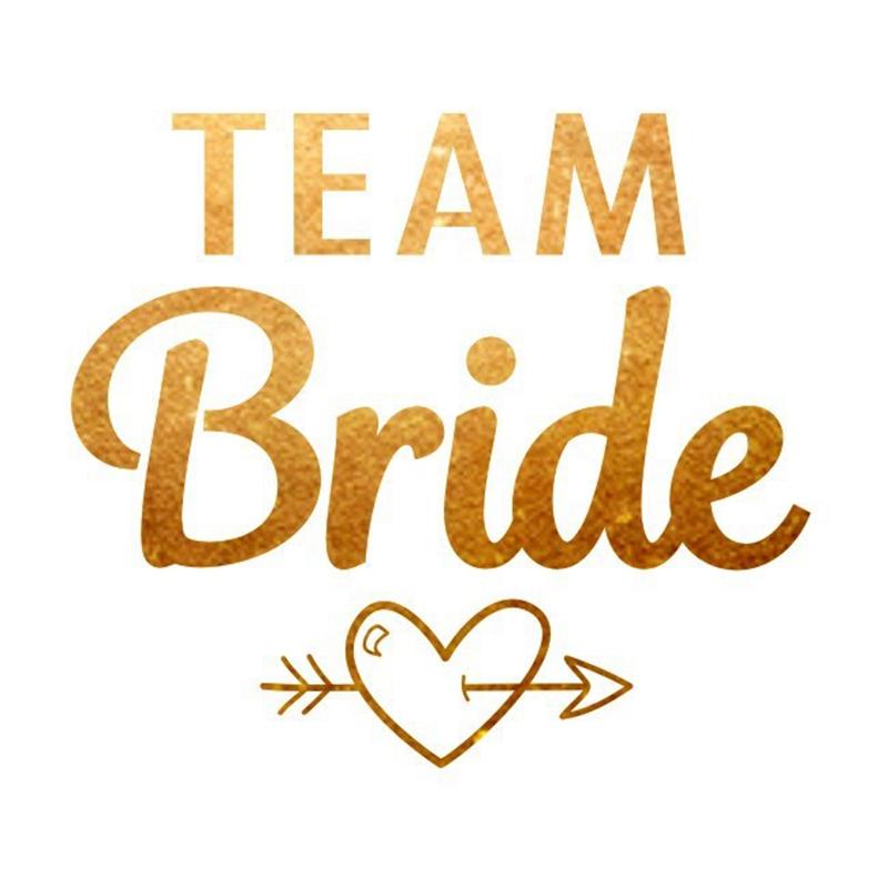 10 шт., золотые наклейки для татуировок Team Bride Tribe, девичник, девичник, подружка невесты, свадебный душ, принадлежности для будущей невесты