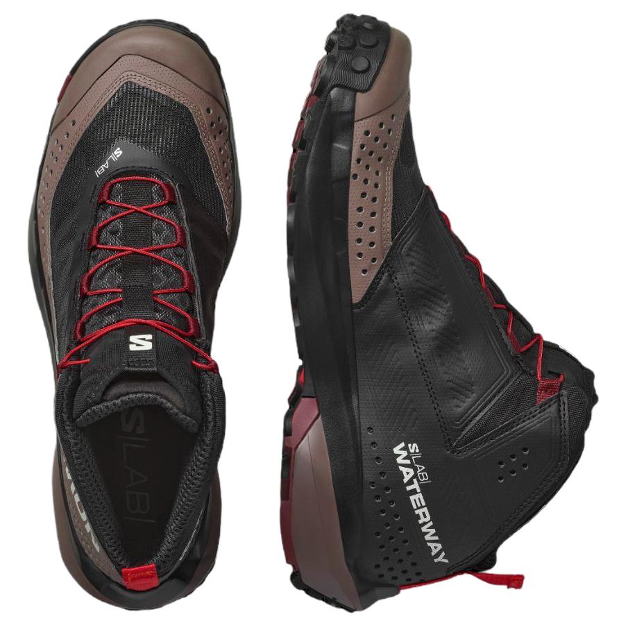 SALOMON S/Lab Waterway Удобные Мягкие Нескользящие Износостойкие Ботинки для Хайкинга Средней Высоты Унисекс Ботинки для Хайкинга Черные 478186