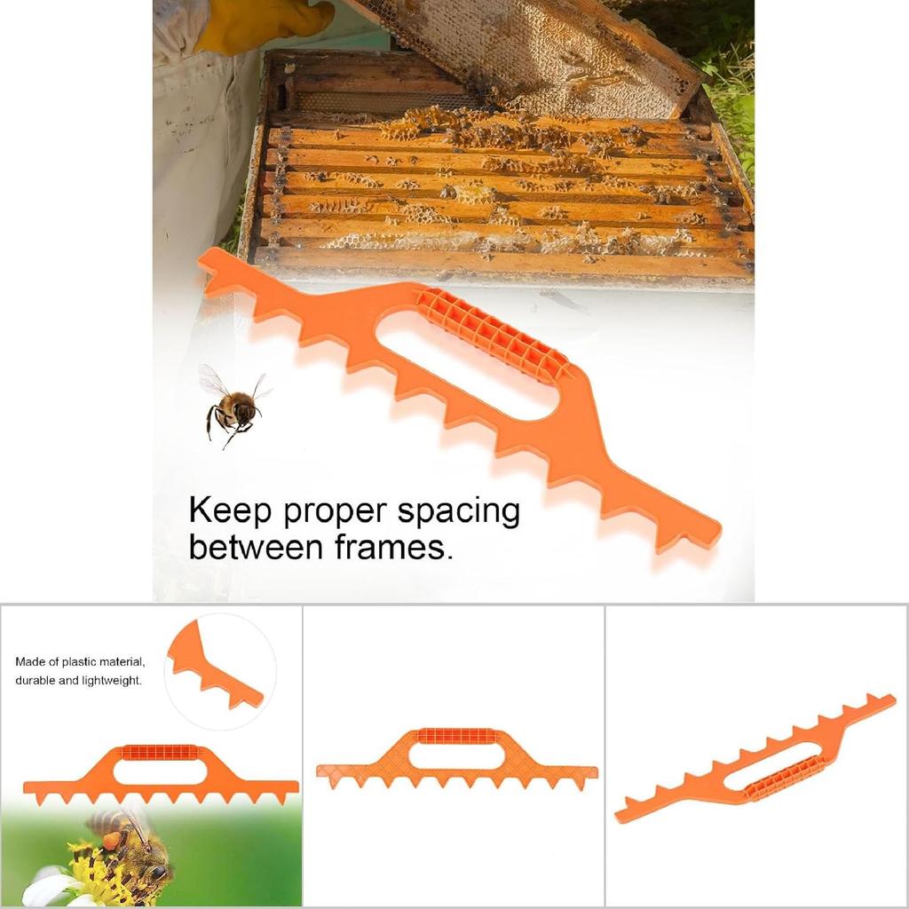 7/8/9 Frame Hive Spacer for Spacing Bee Frames, Bee Hive Frame Spcing Tool for spacing 8 Frames in a 10 Frame Sized Box, Beekeeping Equipment(Orange